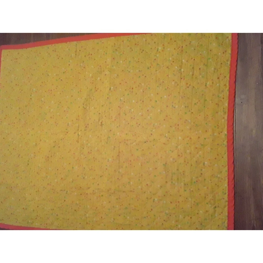 Vintage Baby Blanket Quilt Handmade Trains Planes Firetruck Football 